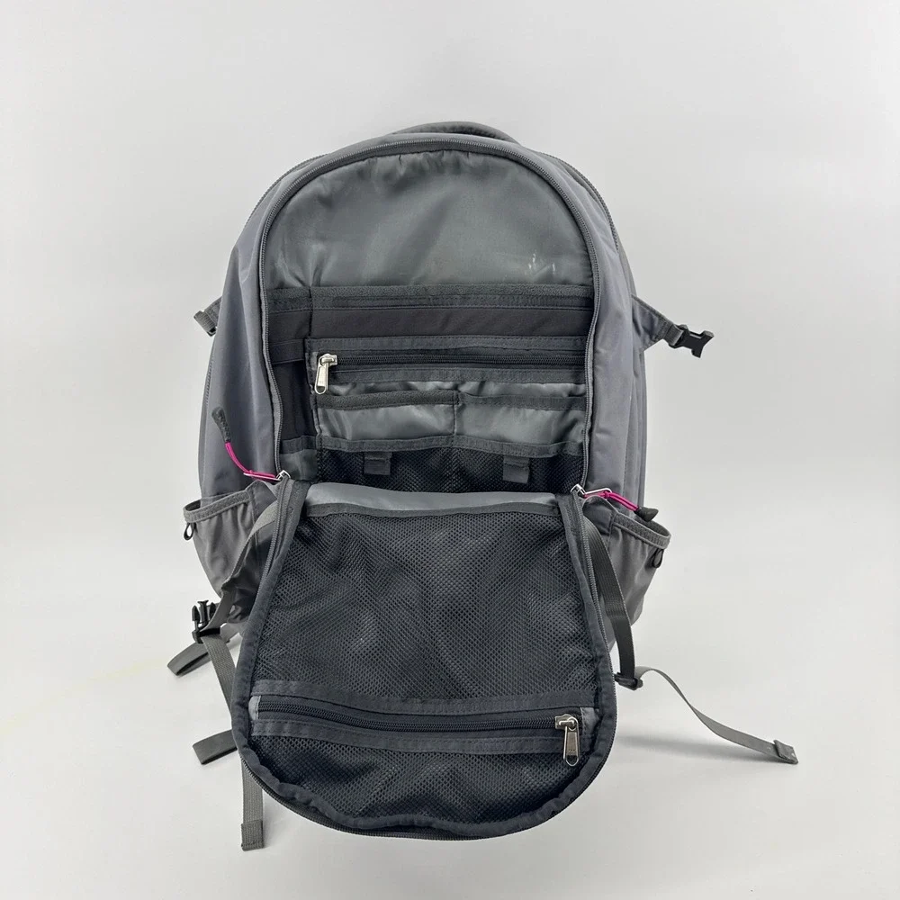 The North Face Surge Backpack Gray Black Pink FlexVent Laptop Bag Mens Womens
